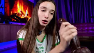 Colorful Intensity: Pink Leggings & Floor Clit Play