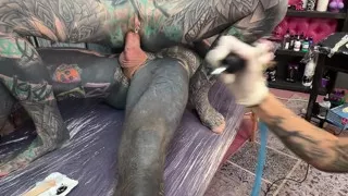 Tattooed Girl Gets Her Titties Inked Then Rides Cock & Takes Anal