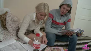 Sexy Blonde Joyce Changes Books For Milo's Raw Cock!