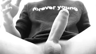 Bouncing Balls, Jumping Cumming Dick and Two Cumshots. Black and White Video