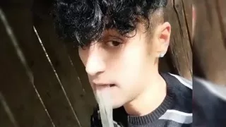 Boy Plays with Used Condom and Cum for Request From Straight Friend