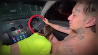 I Pay the Uber with a Blowjob and Fuck in the Parking Lot of My Building