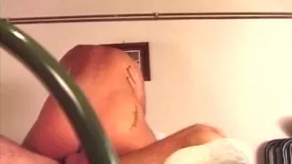 Mature Brunette Pisses Wildly and Flaunts Bulging Rosebud