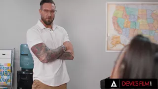 DEVILS FILM - Kimmy Kimm Caught Fapping In Empty Classroom By Substitute Then Gets Hard Fuck