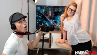 MatureClub - Redhead Mature Showhost Discovers New Cameraman has Monster Cock