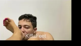 Goddess Kiffa Is Teasing One of Her Foot Worshipper
