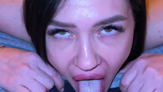 very hot mouth and eye-contact