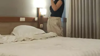 A friend of mine is in love with her boyfriend in her mother's room.