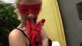 Blonde MILF Deepthroats Dildo Then Stuffs Wet Pussy Wide