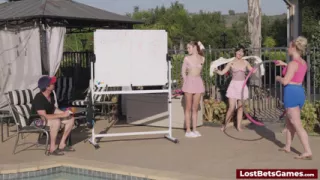 Push-ups test their strength in this wild strip game