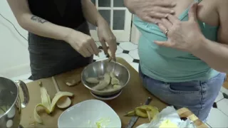 Lesbian naked dirty cooking