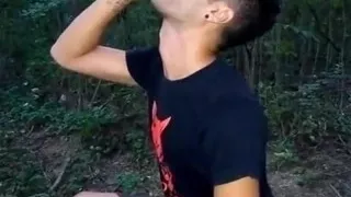 Eating Own Cum From Glass