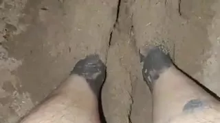 Playing Barefooted in the Sand