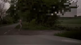 Naked wanking and twerking barefoot outside at dawn