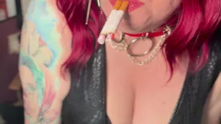 Goth Girl Tina Snua Joins 2 Cigarettes Together & Gives You A Smoke Show - Smoking Smoker