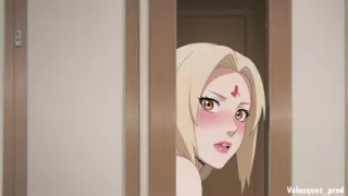 Tsunade's stepmother accidentally saw her stepson's huge penis and couldn't resist. Tsunade hentai cosplay