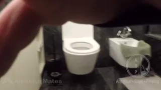 Amateur Redhead Cumming Handsfree After Taking a Piss