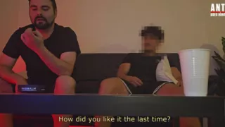 Big Dick Straight Turkish Friend First Time Sucking a Dick After Mutual Handjob While Watching Porn