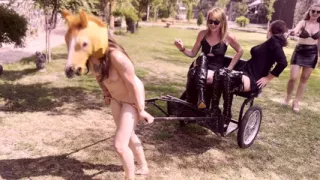 Pony girl training - Whipping hard LEZDOM