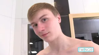 Cute boy Liam strips and jerks off in the shower
