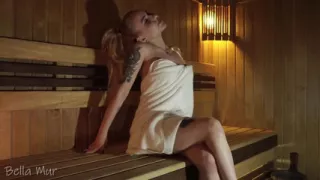 She wanted to relax in sauna but got a fat cock to work at