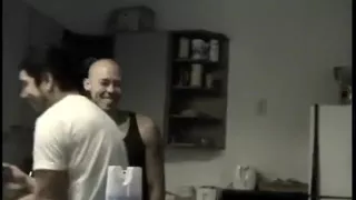 Bisexual threesome performers in a behind the scenes