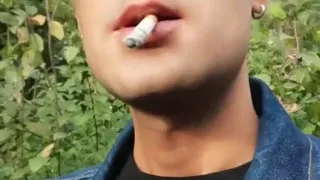 Smoking Cigarette, Moaning, Cumshot Outdoors