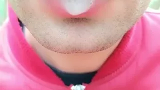 Foamy Cum Play on Lips After Being Mouth Fucked Outdoor