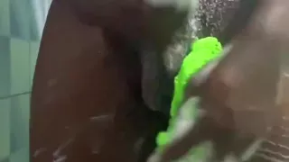 20y BBC Nasty Jerking off in His Shower Cleaning up His Cock
