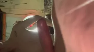 Drooling Blowjob From a Neighbor's Tattooed Bitch While Her Husband Is at Work