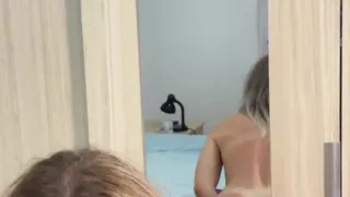 Fucking Pussy and Ass with a Dildo Near