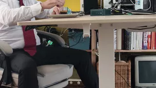 Submissive Twink Blowjob Big Uncut Boss Cock Under Desk
