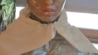 Ebony doll Julia head and facial with lots of cream