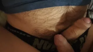 Two Gay Guys Jerking Off Their Hairy Cocks