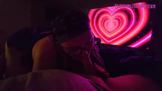 Giving head and jerking him off till he cumms in my mouth