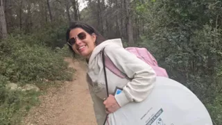 Hot girl has sex in the jungle in public and receives a cumshot in her mouth