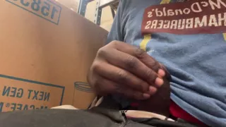 In The Back At My Job Jacking Off So I Can Let This Nut Out Cause I Was Horny All Day