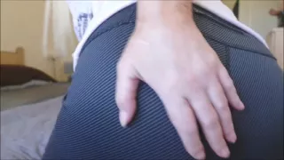 Anal Play & Ass Spreading with Close up Bum Winking with Yoga Pants Pulled Down