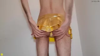 Golden Miniskirt -couldn't Wait- Try on