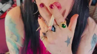 This British Tart Tina Snua Loves Lighting Up My Cigarette With Matches - Smoking Smoker OME OMI Drifting Snap Inhales Coughs