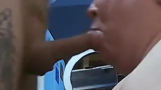 Cumshot right in the mouth after a blowjob