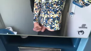 Jerk off at a Train Toilet