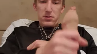 Skinny lad getting hard