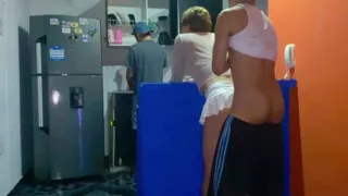 Femboy Gets Fucked Behind Her Boyfriend's Back In The Kitchen