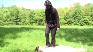 Outdoor trampling punishment with muddy shoes