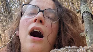 Wife solo in the woods