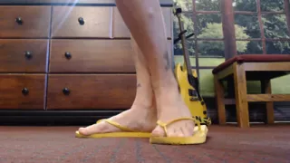 Yellow flip flops