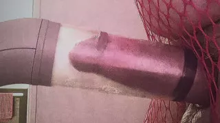 Grandpa dressed like a cheap slut, Pumping his cock to it's maximum length achieved to date but even thicker