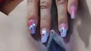 Rubbing my destroyed pussy lips after nails done. I hope you love my new video