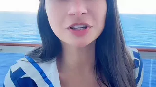 PUBLIC Sexy latina sailor teasing and dirty talking joi jerk off instructions in the ship balcony